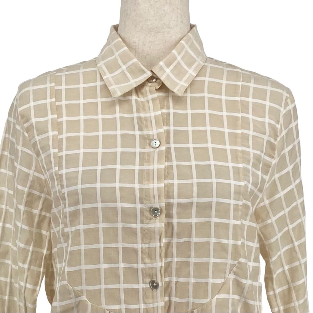 Objects Without Meaning Plaid Button Front Long S… - image 6